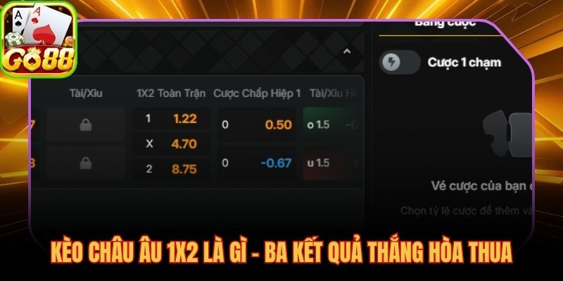 Kèo châu Âu là gì với ba kết quả độc lập không chấp điểm