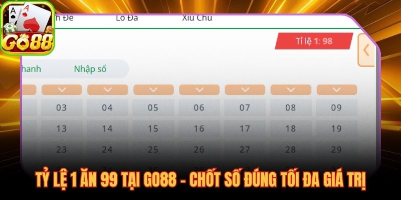 Tỷ lệ 1 ăn 99 và sức nặng của mỗi lần chốt số đúng